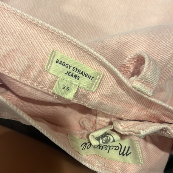 Madewell light pink straight baggy jean - Picture 3 of 4